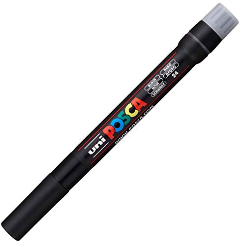POSCA - Acrylmarker PCF-350 Schwarz Pinselspitze | Marker mit wasserbasierter Pigmenttinte, flexible Pinselspitze 1-10 mm, für nahezu alle Oberflächen