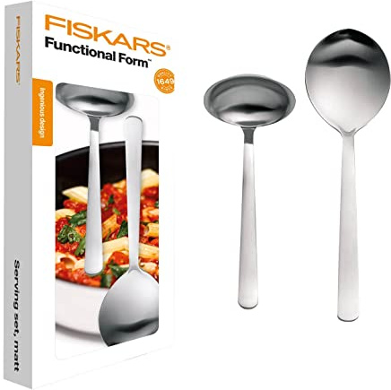 Fiskars Serveringsbestick, 2-delars, Kvalitetsstål | Silver/Matt, Functional Form, 1002959