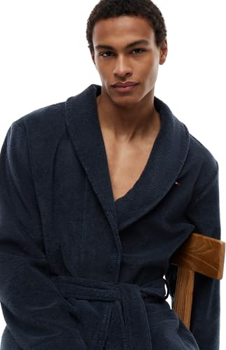 Tommy Hilfiger Accappatoio Uomo Cotone, Blu (Navy Blazer), XL