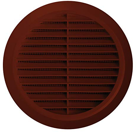 Lüftungsgitter Ø 60 mm rund braun Insektennetz Abluftgitter Zuluft Abluft Gitter Lüftung T74br (10)