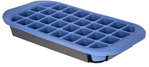 Bar Originale Eiswürfelform aus Silikon mit Schale aus Hartplastik, groß, für 32 Eiswürfel