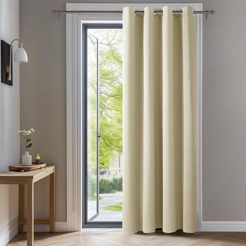 Deconovo Blickdichte Thermogardinen mit Ösen Verdunkelungsvorhänge Beige