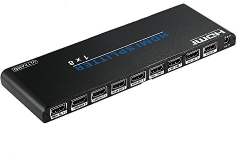 HDMI 2.0 Splitter 1 entrée HDMI 8 Sortie HDMI Adaptateur support HDCP 2.2 4 K à 60/30 (2160p) 3d 1080p pour pour PS3/PS4/Blu-ray/lecteur DVD vers moniteur HDMI Vidéoprojecteur