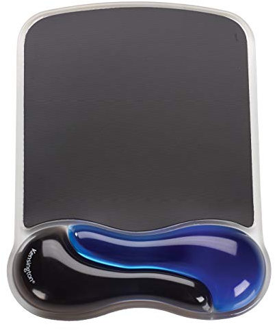 Kensington 62401 Mouse Pad con Poggiapolsi, Poggiapolsi Duo Gel Ergonomico per Computer/Laptop con Mouse Laser E Ottici, Tappetino Antiscivolo con Cuscinetto In Gel, Blu