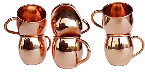 Rastogi Handicrafts Taza de cobre puro para mulas de Moscú – 16 onzas – cobre puro sin plomo – calibre pesado – sin revestimiento lacado recubierto (6)