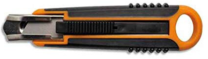 Lot de 3 Cutters de sécurité - Lame trapézoidale spécifique 18mm - Lame ajustable - Auto rétractable