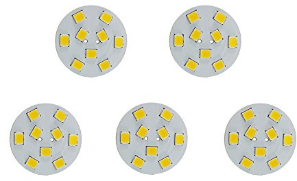 CBConcept® 5-Pack, Back-Pin LED G4, 180 Lumens, 1 Watt (10W Equal), Warm White 3000K, 180° Beam Angle, Dimmable, Low Volt AC/DC 12 Volt, JC G4 Bi-Pin Base LED Disc Halogen Replacement Bulb