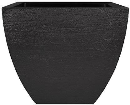 Tusco Products MSQ16BK Modern Square Garden Planter, 16-Inch, Black
