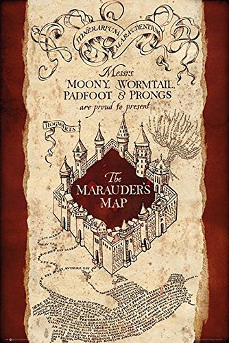 Harry Potter Poster Marauders Map (61x 91,5cm) + Geschenkverpackung. Verschenkfertig!
