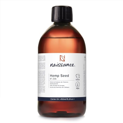 Naissance Hanföl (Nr. 206) - 450ml - Kaltgepresst Hanfsamenöl für Gesicht, Haut, Haare