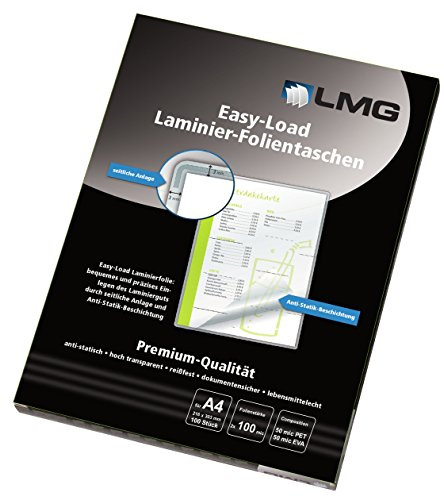 LMG LMGE-A4-100 Laminierfolien Easy Entry A4, 216 x 303 mm, 2 x 100 mic, 100 Stück