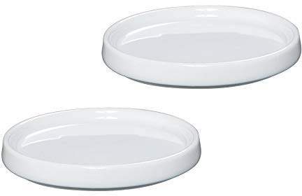 Zassenhaus Mühlenuntersetzer Porzellan weiß, 2er-Set, Made in Germany, Maße: H: 0,8 cm D: 7,8 cm, 036039 | Unterstellteller für Gewürzmühlen bis Ø 7 cm, zeitloses weißes Design, hochwertiges Porzellan, 2 Stück