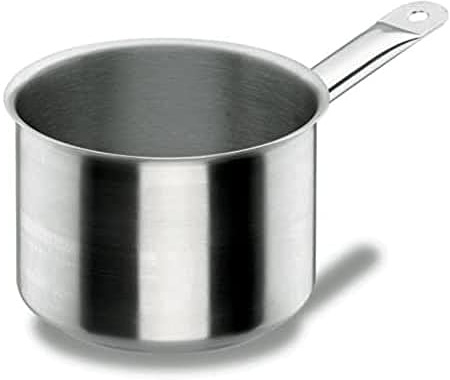 LACOR 50229 - Cazo Recto Alto Chef Classic 28cm Acero Inoxidable | En acero inoxidable, para salsas, leche y raciones pequeñas; ideal para cocina profesional y uso diario en casa