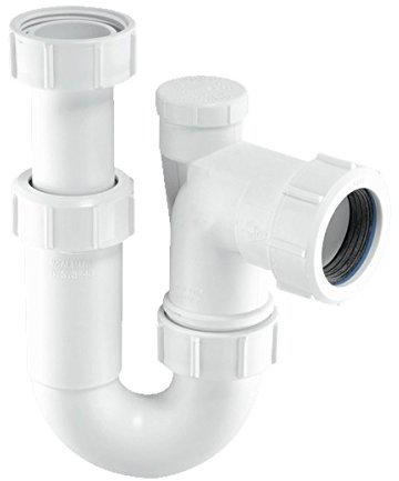 McAlpine ASC10V 1.5-Inch Adjustable Inlet Tubular Swivel Anti-Syphon 'P' Trap - White