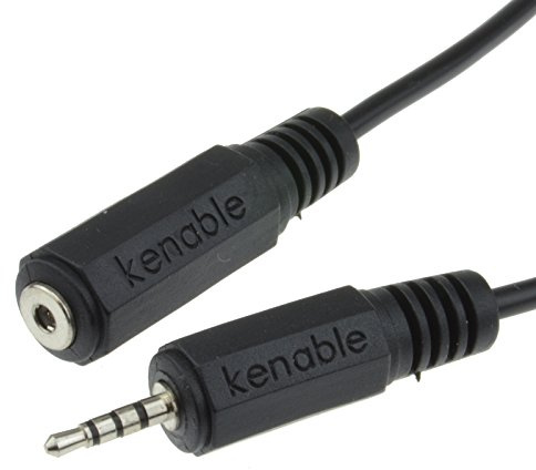 kenable 4 Polig 3 Bands 2,5 mm Männlich Zum Weiblich Klinkenstecker Verlängerung AV Kabel Anschlusskabel 2 m [2 Meter/2m]