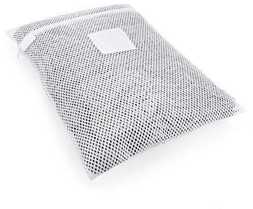 Hangerworld Professional Mesh Net Laundry Bag with Zip-60cm x 45cm-High Temperature Safe in Washing Machine or Tumble Dryer, White