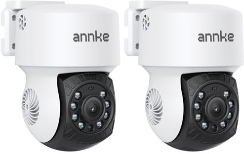 ANNKE 2Pack 1080P 2MP AHD CCTV Home Surveillance Dome Wired PT Camera with 350° pan and 90° tilt, 100ft IR Night Vision, IP65 Weatherproof Security Add–On Cam for Outdoor, Wide Compatibility - APT200