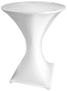 Robuster Stehtisch Komplettset mit Husse, weiss, Partytisch Bistrotisch; FP195-FP200