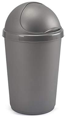 Whitefurze Silver 50 Litres Bullet Bin And Lid Silver 50 Litres