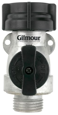 Gilmour Garden Hose Shut Off Valve, Durable Metal Full Flow Water Shut Off Valve