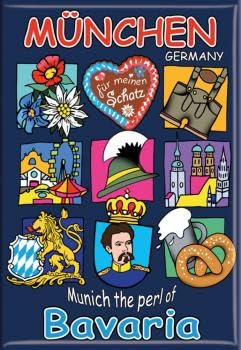 Küchenmagnet - MÜNCHEN Germany - Bavaria - Gr. ca. 8 x 5,5 cm - 38739 - Magnet Kühlschrankmagnet