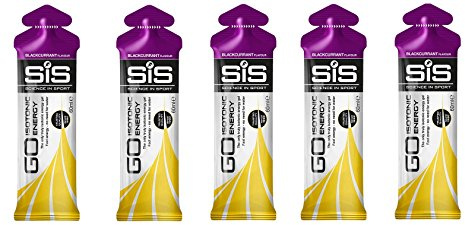 SIS Go Isotonic Energy gel, gel isotonico da 60 ml, al ribes nero 5 bustine, etichetta in lingua inglese