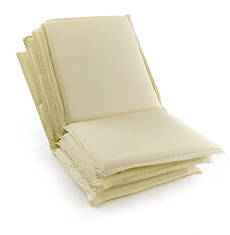 Nexos Trading Divero 4-er Set Sitz-Auflage Polster Hochlehner Garten- & Klappstuhl bequem Creme