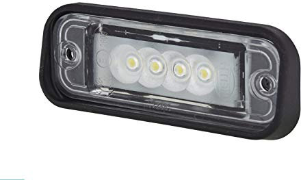 HELLA 2KA 010 278-607 Kennzeichenleuchte - Kennzeichenbeleuchtung - Anhänger - LED - 24V - Einbau/Schraubanschluss - ADR/GGVS - Lichtscheibenfarbe: glasklar - Kabel: 1000mm - außen - Menge: 30