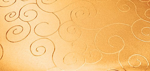 Tischdecke oval 160x260 cm Struktur damast Circle bügelfrei fleckenabweisend #1235 (gelb)