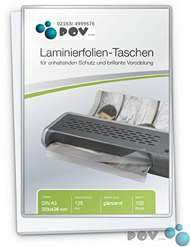 POV® Laminierfolien A3 (303 x 426 mm), 2 x 125 mic, glänzend, Verpackungseinheit: 100 Stück