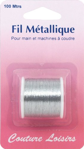 Bobine de fil métallique argent 100m main/machine