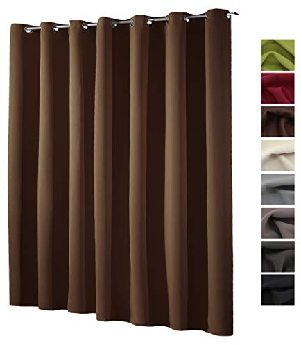 heimtexland ® XXL Ösenschal Verdunkelung HxB 245x275 cm Thermovorhang Verdunkelungsgardine Extra Breit Schoko Braun Typ139