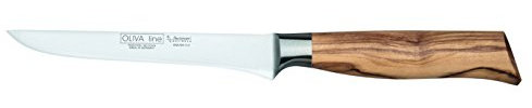 Burgvogel Solingen Ausbeinmesser 13 cm geschmiedet Olivenholz, Oliva Line, rostfrei, hell, scharf, 6920.926.13.0, braun beige