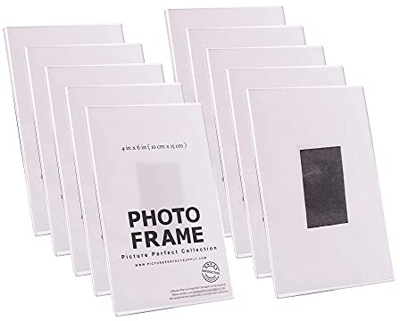 4x6 Magnetic Acrylic Picture Frames for Refrigerator – Clear Photo Holder Display for Fridge, Locker, Whiteboard, Office, Artwork, Signs – 10 Pack