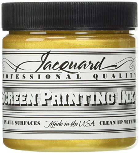 Jacquard screentryck bläck, solguld, 4 oz