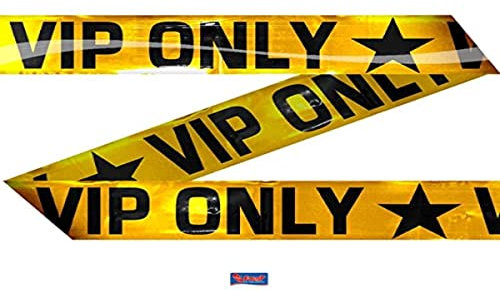 Folat 22559 Deko-Markierungsband für Partys, Motiv „VIP ONLY“, Gold/Schwarz