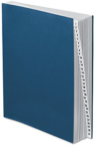 Pendaflex PFXDDF4OX Dossier de bureau extensible avec revêtement acrylique, 1-31 indexation/30 intercalaires, lettre, bleu marine (DDF4-OX)