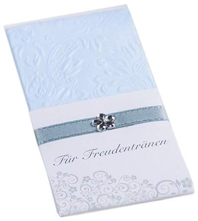 10 Taschentücher Freudentränen Hochzeit TT0030 hellblau