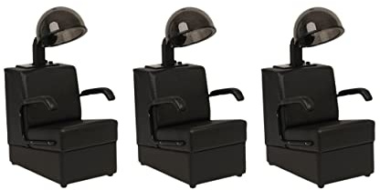 Buy-Rite Kate Set of 3 Professional Salon Hair Dryer and Chair Combinations, 980 Watt Hooded Dryers, Wood Frame Chairs, Removable Arms, UL & CSA Approved, BR-3OD-431/3HL-1500