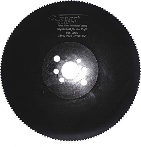 SMI Metall-Kreissägeblatt Hss DMO5 250 x 2,0 x 32 mm 160 Zähne Sägeblatt Kreissägeblatt Metallsägeblatt