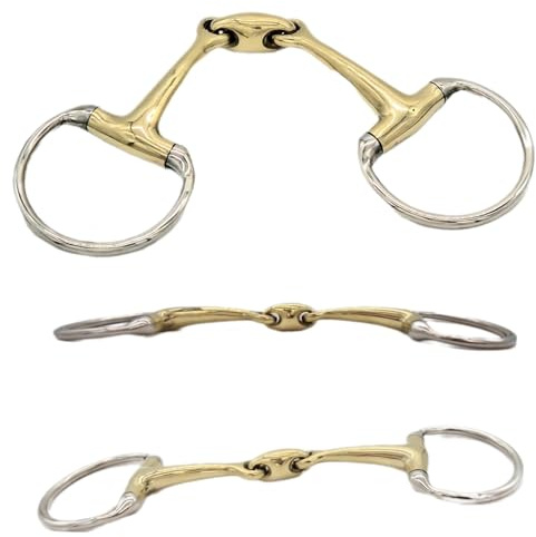 Tysons Breeches D Ring Gebiss Kaltblut Argentan 14,5 15,5 16,5 17,5 18,5 cm Übergröße Gebiss Bit D Ring doppelt gebrochen 15 mm Große Ringe