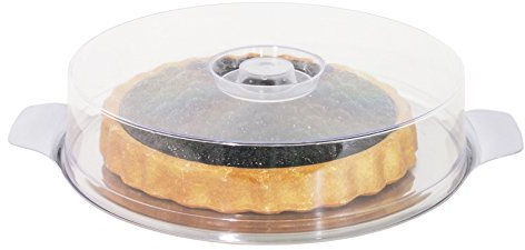 Para Tartas con campana de acero inoxidable 18/0, con campana de poliestireno transparente, para pasteles hasta 28 cm de diámetro, ERK