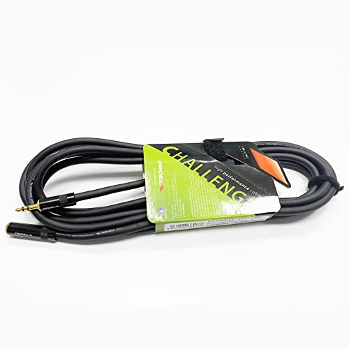 Proel CHLP180LU3 - Cavo Audio Professionale “EXTENSION” con connessioni spina jack Stereo 3.5 mm a presa jack Stereo 3.5 mm Femmina, Nero (3mt)