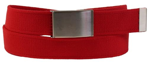 Harrys-Collection Unisex Stoff Gürtel 40 mm Breite Stoffgürtel, schwarz | stufenlos verstellbar, matte Metallschnalle mit praktischem Klemmverschluss, nickelabgabefrei nach EU Norm, 40 mm Breite