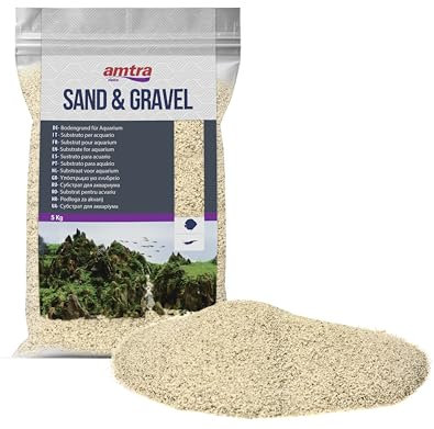 AMTRA White Quartz – Feiner weißer Quarz-Aquariumsand, für Süß- oder Salzwasser, 0,1–0,7 mm Körnung, Menge 5 kg