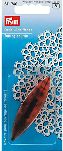 Prym 611.746 611746 Occhi-Schiffchen KST 7 cm schildpattfarben Tatting Shuttle, Polyester, Multi, One Size, Pflaumenblau