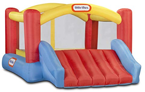 Little Tikes Jump 'n Slide Inflatable Bouncer Includes Heavy Duty Blower With GFCI, Stakes, Repair Patches, And Storage Bag, for Kids Ages 3-8 Years
