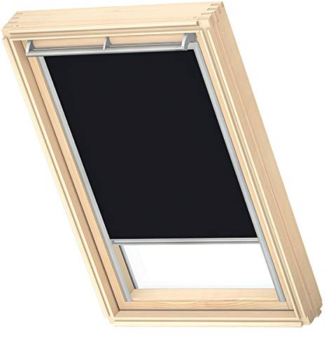 VELUX Verdunkelungsrollo (DKL), Grauer Führungsschiene, CK02, Schwarz | Standard 100 von OEKO-TEX® zertifiziert. Stufenlose Anpassung