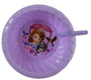 Sofia Sipper Bowl Set of 3, Plastic, Modern, Kids-Carton-Character-Bowl-Set
