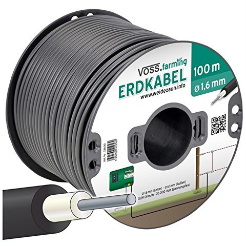 VOSS.farming 100m Hochspannungs-Zaun u. Erdkabel 1,6mm für den Weidezaun